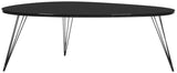 Safavieh Wynton Coffee Table Retro Mid Century Black Wood Lacquer Coating MDF Iron FOX4215D 889048172098