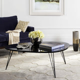 Safavieh Wynton Coffee Table Retro Mid Century Black Wood Lacquer Coating MDF Iron FOX4215D 889048172098