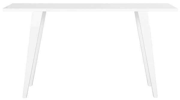 Safavieh Manny Console Retro Mid Century White Wood Lacquer Coating MDF FOX4220B 683726349853