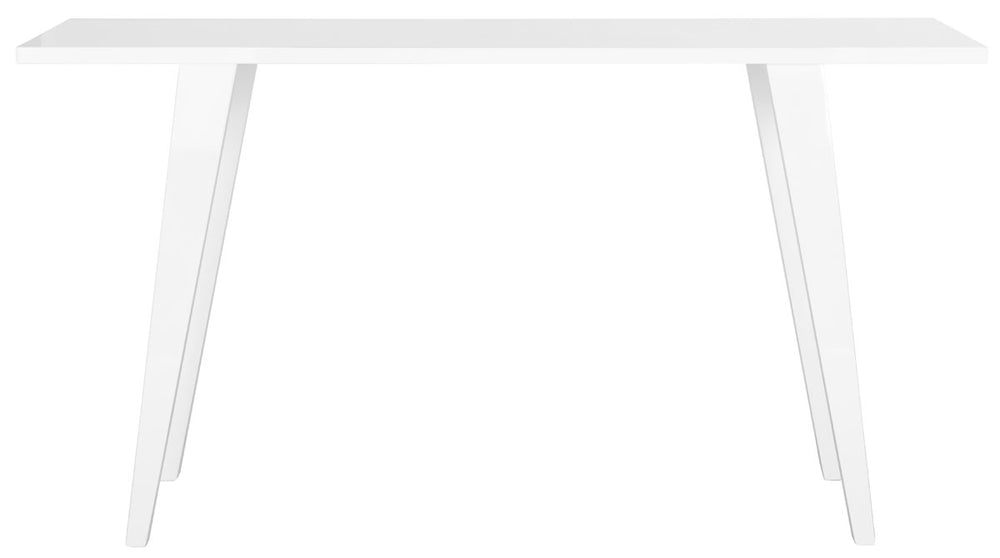 Safavieh Manny Console Retro Mid Century White Wood Lacquer Coating MDF FOX4220B 683726349853