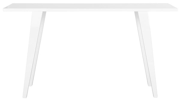 Safavieh Manny Console Retro Mid Century White Wood Lacquer Coating MDF FOX4220B 683726349853