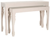 Safavieh Beth Console French Leg Stacking Taupe Wood Lacquer Coating MDF FOX4221B 683726349891