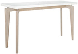 Safavieh Josef Console Retro Floating Top White Grey Wood Lacquer Coating MDF Stainless Steel FOX4222B 683726349914