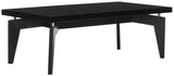 Safavieh Josef Coffee Table Retro Floating Top Black Wood Lacquer Coating MDF Stainless Steel FOX4223C 889048172081