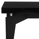 Safavieh Josef Coffee Table Retro Floating Top Black Wood Lacquer Coating MDF Stainless Steel FOX4223C 889048172081