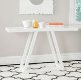 Safavieh Sutton Console Modern Scandinavian A Line White Wood Lacquer Coating MDF FOX4229A 683726350590