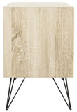 Safavieh Jeralyn Sideboard Retro Mid Century Light Oak Black Wood Water Based Paint NC Coating Powder MDF Iron FOX4232A 889048200173