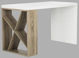 Carlene Side Storage Desk Modern Scandinavian White Light Oak Wood Water Based Paint Powder Coating MDF Iron