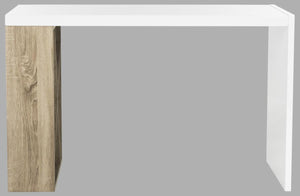 Safavieh Carlene Side Storage Desk Modern Scandinavian White Light Oak Wood Water Based Paint Powder Coating MDF Iron FOX4235A 889048200203