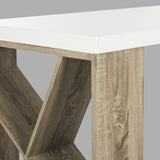 Safavieh Carlene Side Storage Desk Modern Scandinavian White Light Oak Wood Water Based Paint Powder Coating MDF Iron FOX4235A 889048200203