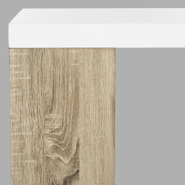 Safavieh Carlene Side Storage Desk Modern Scandinavian White Light Oak Wood Water Based Paint Powder Coating MDF Iron FOX4235A 889048200203