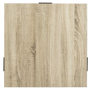 Safavieh Pitt End Table Mid Century Scandinavian Light Oak Black Wood Water Based Paint Powder Coating MDF Iron FOX4241A 889048200265