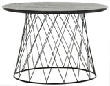 Safavieh Roper End Table Retro Mid Century Black Wood NC Coating Powder MDF Iron FOX4245B 889048200333