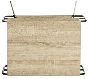 Safavieh Marcel End Table Retro Mid Century Three Tier Light Oak Black Wood NC Coating Powder MDF Iron FOX4252A 889048200418