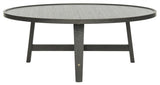 Safavieh Malone Coffee Table Retro Mid Century Dark Grey Wood Water Based Paint MDF Iron FOX4257B 889048200470