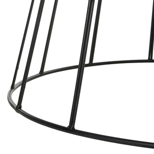 Safavieh Deion Coffee Table Retro Mid Century White Black Wood PU Powder Coating MDF Iron FOX4259B 889048200500