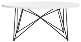 Safavieh Maris Coffee Table Retro Mid Century White Black Wood PU Powder Coating MDF Iron FOX4261B 889048200531