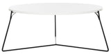 Safavieh Mae Coffee Table Retro Mid Century White Black Wood PU Powder Coating MDF Iron FOX4264B 889048200593