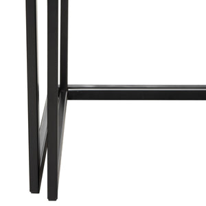 Safavieh Garin Console Retro Mid Century Stacking Light Oak Black Wood NC Coating Powder MDF Iron FOX4267A 889048200623