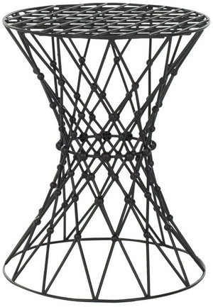 Safavieh Charlotte Stool Iron Wire Black Metal Powder Coating FOX4501A 683726529651