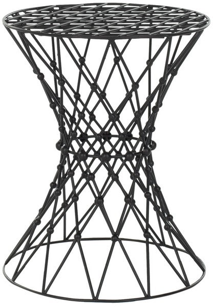 Safavieh Charlotte Stool Iron Wire Black Metal Powder Coating FOX4501A 683726529651