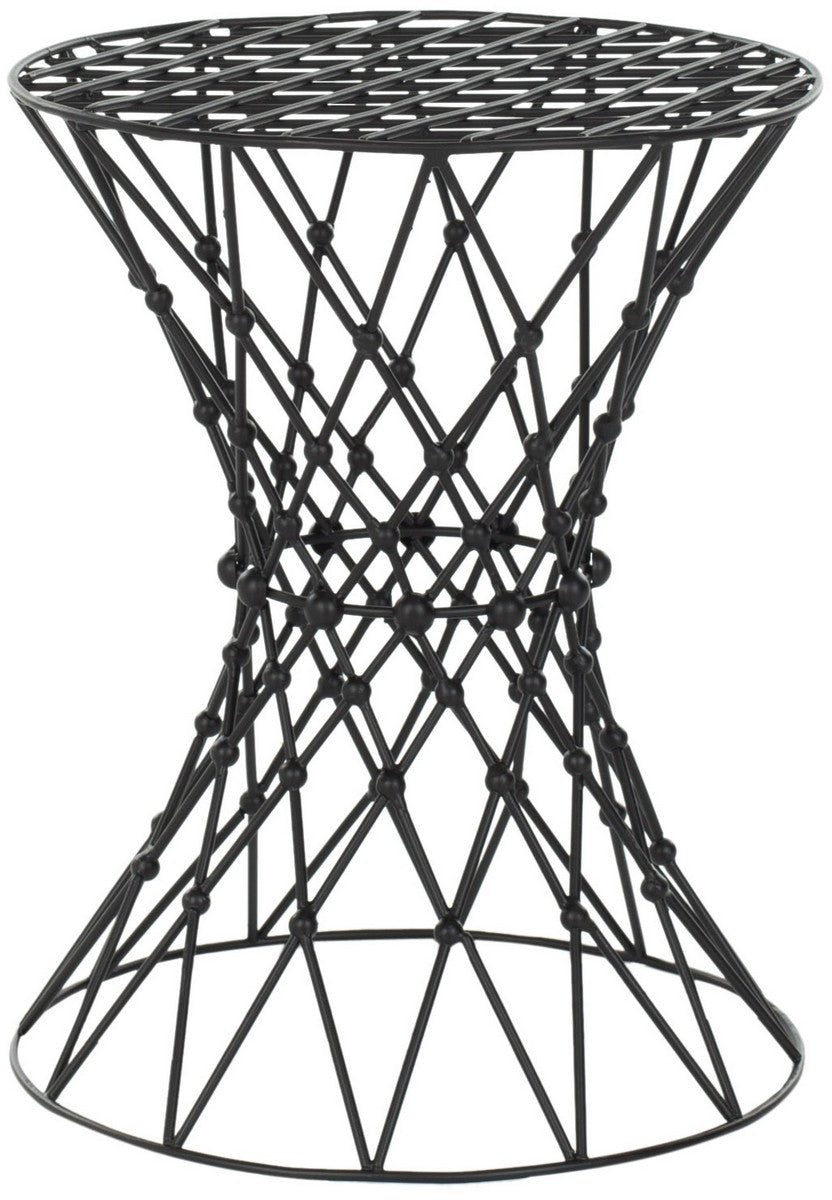 Safavieh Charlotte Stool Iron Wire Black Metal Powder Coating FOX4501A 683726529651