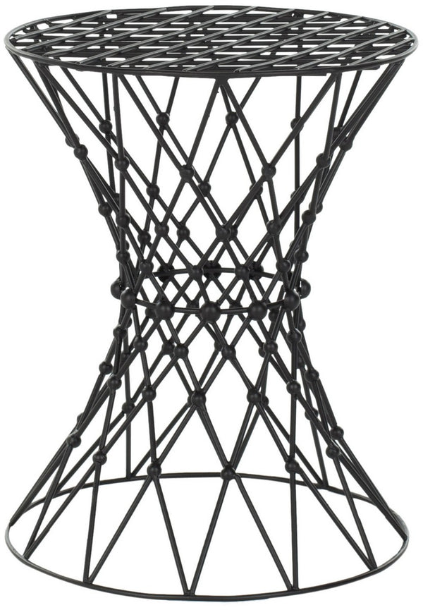 Safavieh Charlotte Stool Iron Wire Black Metal Powder Coating FOX4501A 683726529651