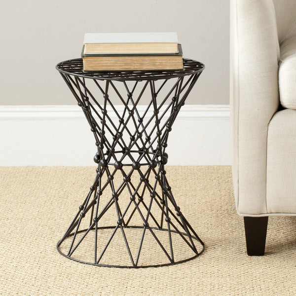 Safavieh Charlotte Stool Iron Wire Black Metal Powder Coating FOX4501A 683726529651