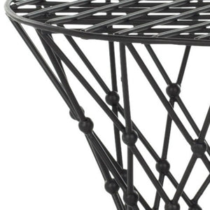 Safavieh Charlotte Stool Iron Wire Black Metal Powder Coating FOX4501A 683726529651