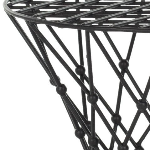 Safavieh Charlotte Stool Iron Wire Black Metal Powder Coating FOX4501A 683726529651