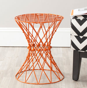 Safavieh Charlotte Stool Iron Wire Orange Metal Powder Coating FOX4501C 683726668442