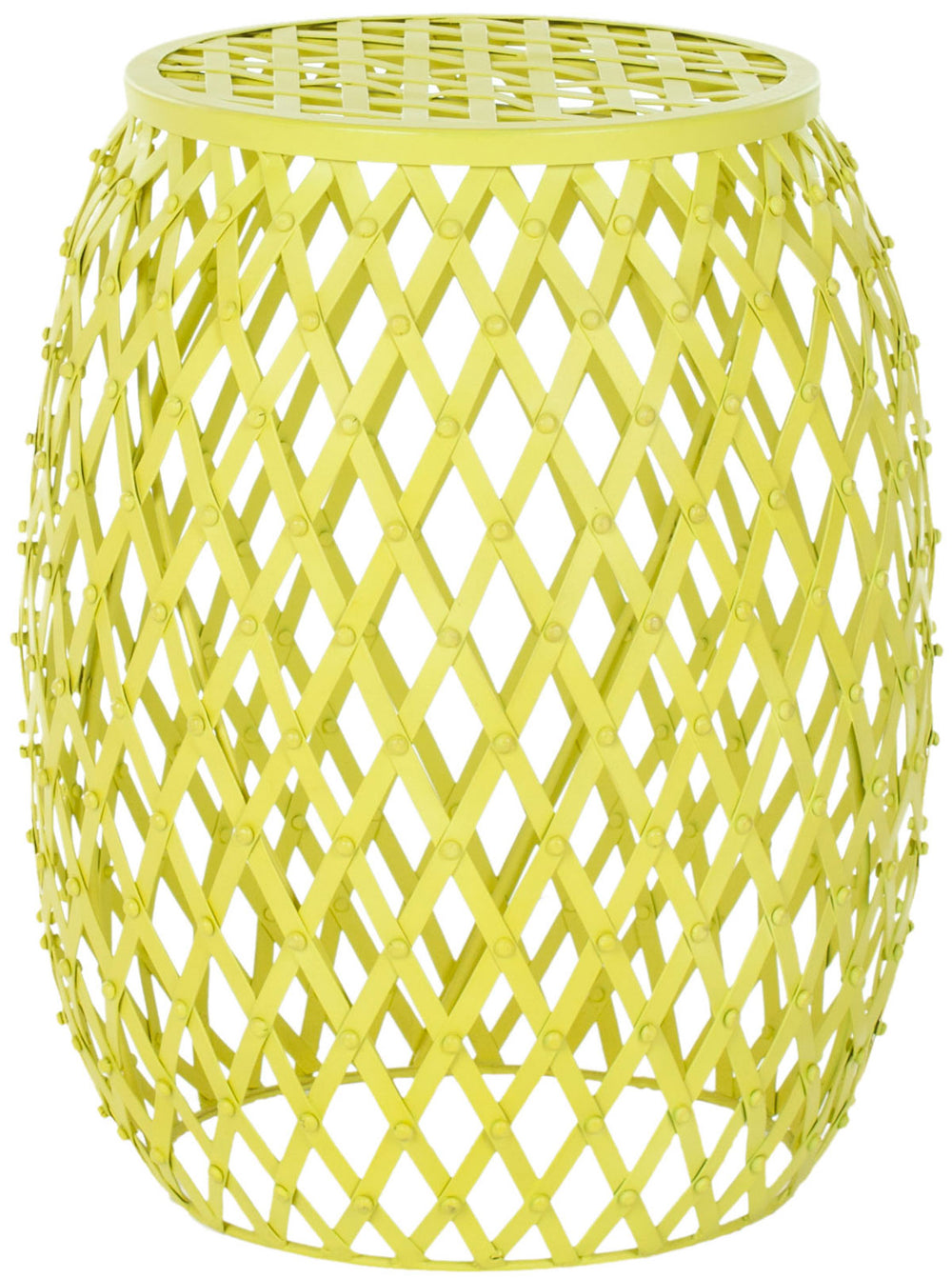 Safavieh Evan Stool Iron Strips Welded Yellow Metal Powder Coating FOX4506A 683726529705