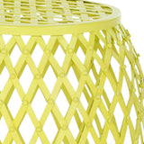 Safavieh Evan Stool Iron Strips Welded Yellow Metal Powder Coating FOX4506A 683726529705