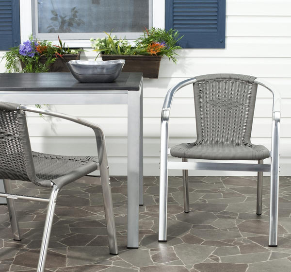 Safavieh Wrangell Indoor Outdoor Stacking Armchair FOX5207C-SET2
