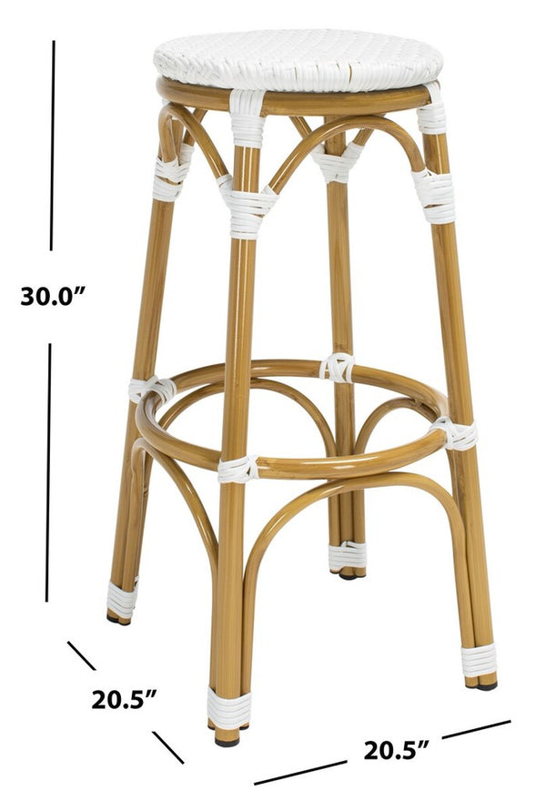 Kipnuk Indoor Outdoor Bar Stool - Elegant Bistro Style with Easy Care Wicker & Aluminum Design