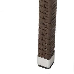 Safavieh Landry Bar Stool Indoor Outdoor Stacking Brown Silver Rattan PE Wicker Aluminum FOX5212B 889048323315