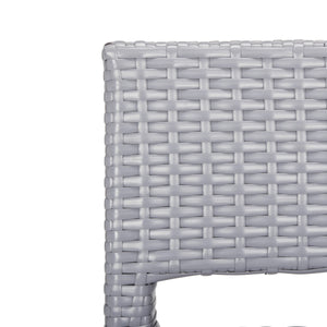 Safavieh Landry Bar Stool Indoor Outdoor Stacking Grey Silver Rattan PE Wicker Aluminum FOX5212D 889048323339
