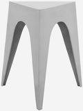 Indium Side Table Triangle Aluminum Silver Metal Powder Coating