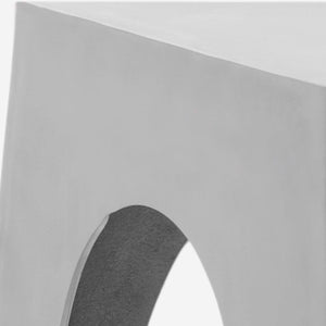 Safavieh Indium Side Table Triangle Aluminum Silver Metal Powder Coating FOX5501A 683726533146