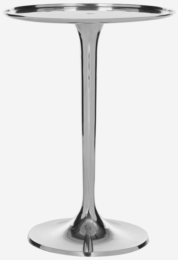 Safavieh Platina Table Round Top Sleek Silver Metal Powder Coating Aluminum FOX5510A 683726533245