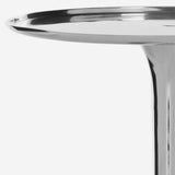 Safavieh Platina Table Round Top Sleek Silver Metal Powder Coating Aluminum FOX5510A 683726533245