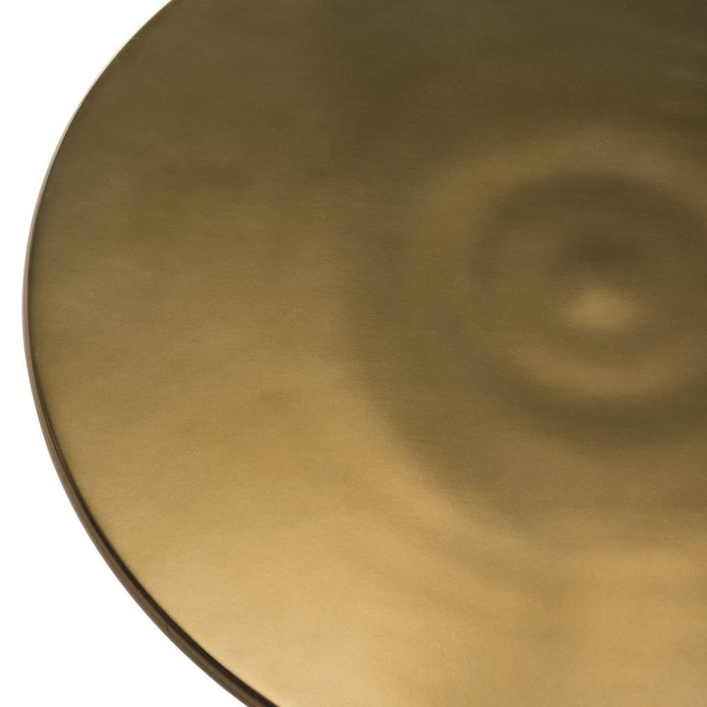 Safavieh Hydra Side Table Round Antique Brass Metal Powder Coating Aluminum FOX5520A 889048273573