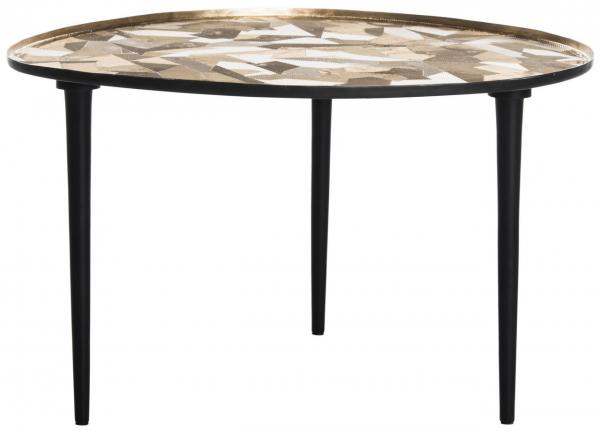 Safavieh Hera Side Table Oval Black Metal Powder Coating Aluminium Iron FOX5521A 889048273580