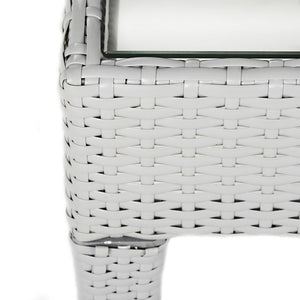 Safavieh Piscataway Outdoor Living Set 4 Piece Grey Black Rattan PE Ratan Terylene Foam Galvanized Steel FOX6006G 889048196650