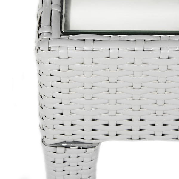 Safavieh Piscataway Outdoor Living Set 4 Piece Grey Black Rattan PE Ratan Terylene Foam Galvanized Steel FOX6006G 889048196650