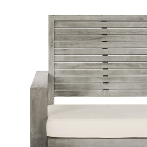 Safavieh Ozark Outdoor Living Set 4 Piece Grey Wash Acacia Wood Polyester Foam Galvanized Steel FOX6007D 889048330764