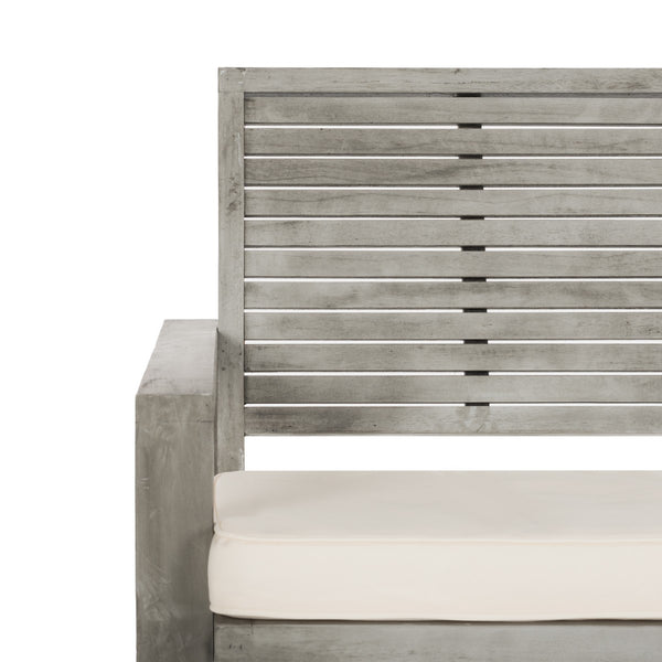 Safavieh Ozark Outdoor Living Set 4 Piece Grey Wash Acacia Wood Polyester Foam Galvanized Steel FOX6007D 889048330764