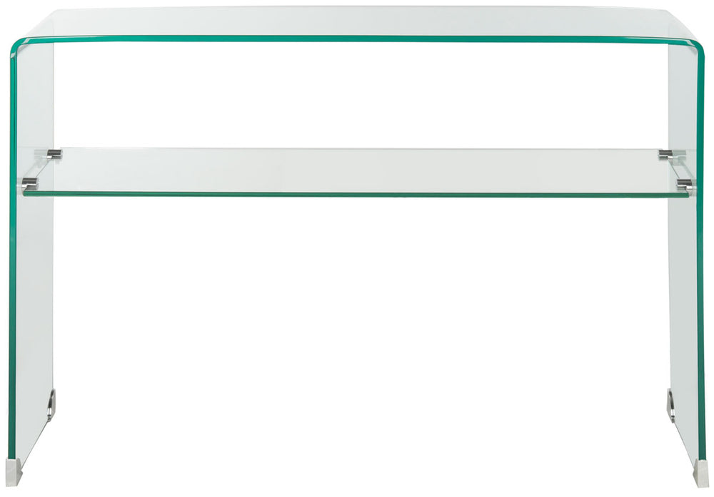 Safavieh Hollis Console Table Clear Hot Bending Tempered Glass FOX6013A 683726820505