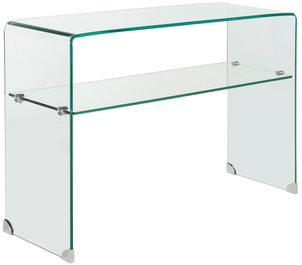 Safavieh Hollis Console Table Clear Hot Bending Tempered Glass FOX6013A 683726820505