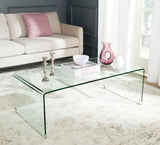 Safavieh Willow Coffee Table Clear Hot Bending Tempered Glass FOX6014A 683726820512